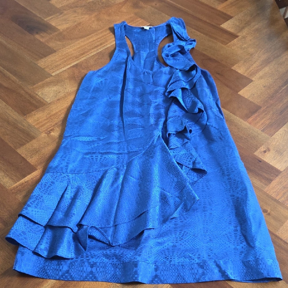 Cache Blue Ruffled Mini Dress